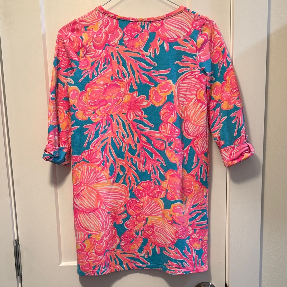 Lilly Pulitzer Girls Coral Reef 3/4 Sleeve Top size XL 12-14 - Picture 3 of 5